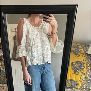 South Moon Under White Flowy Top